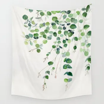 

Eucalyptus Watercolor Tapestry Wall Hanging Beach Throw Rug Blanket Camping Tent Travel Sleeping Pad Tapestry