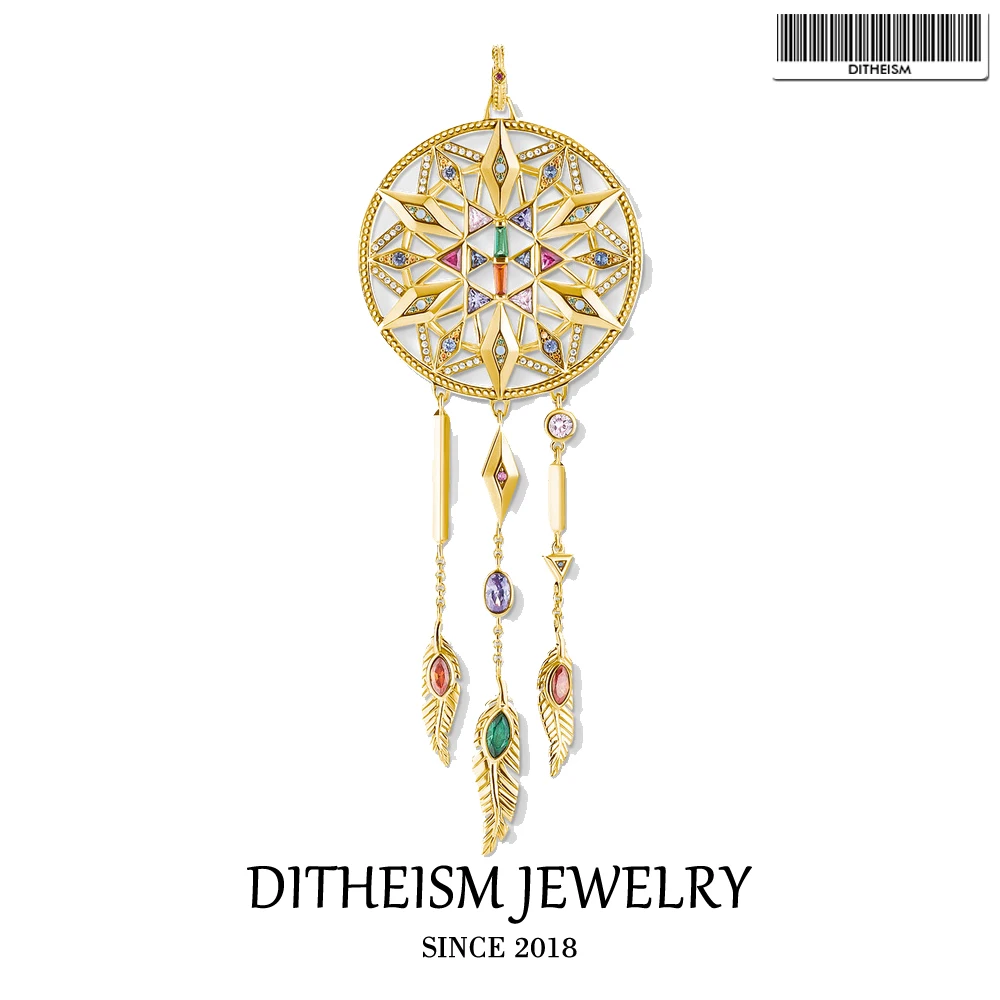 

Pendant Golden Lucky Dreamcatcher 925 Sterling Silver Fit Necklace 2021 Brand New Fine Jewelry Europe Bijoux Gift For Women Girl