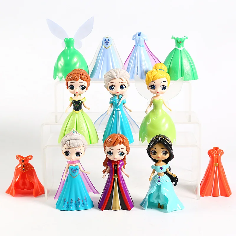

12pcs/set Princess Princess Anna Elsa Tinker Bell Jasmine Action Figures Toys Dolls Decoration Children Gifts
