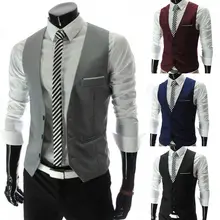 Цвет красного вина, удобные эластичные черные мягкие нарядные жилеты для мужчин, приталенные мужские темно-синие серые большие размеры, Новое поступление, 1 шт