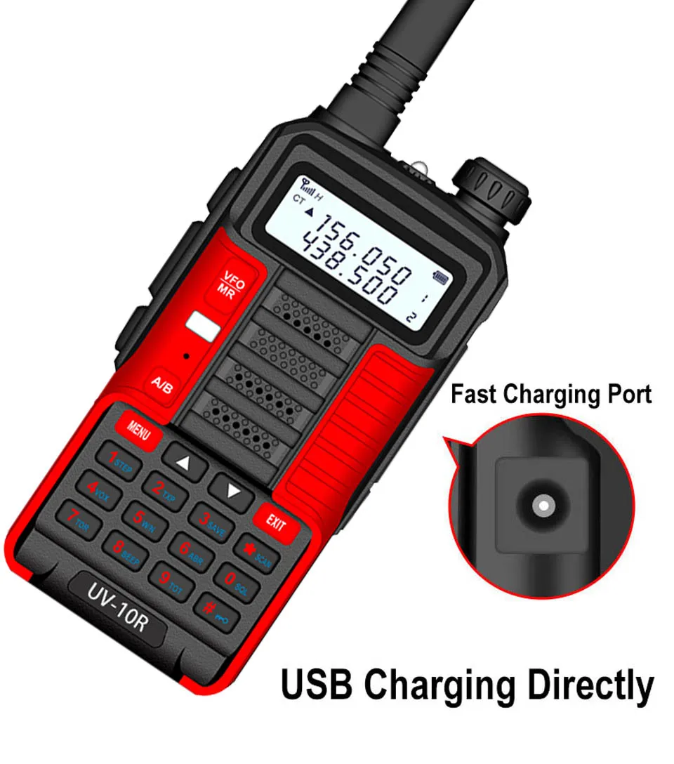 2022 Baofeng UV 10R Version Professional Walkie Talkie UV-10R High Power 10W 5800mAh Dual Band Two Way CB Ham USB Charging Radio long range walkie talkies 500 miles