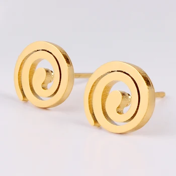 

2019 New Stainless Steel Swirl Stud Earrings Round Charm Spiral Earring Unisex Small Jewelry Brincos Dropshipping