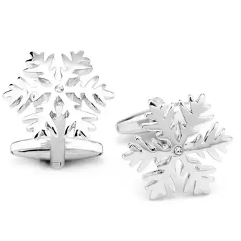 

New Arrival 1pair Christmas Cufflinks Snowflake Creative Men and Women Universal Cufflinks Ice Cufflinks