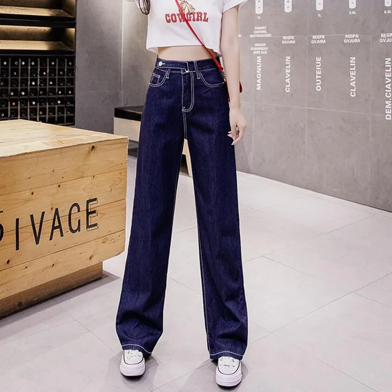 Woman Jeans Clothes High Waisted 2020 Summer Streetwear Baggy Wide Leg Vintage Fashion Stretch Blue Harajuku Straight Pants Woman Jeans Clothes High Waisted 2020 Summer Streetwear Baggy Wide Leg Vintage Fashion Stretch Blue Harajuku Straight Pants