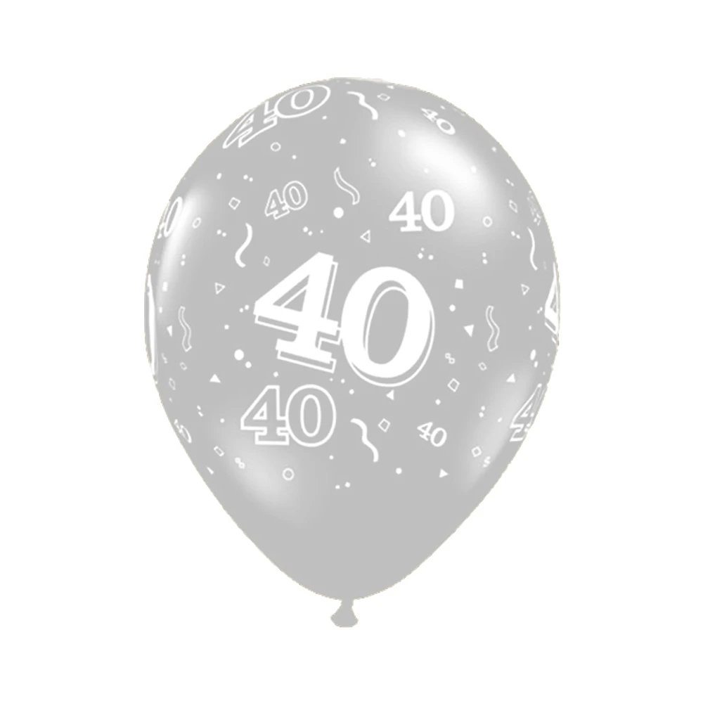 10 шт. 12 дюймов золотой серебряный черный 21 30 40th 50th латексные воздушные шары для взрослых День рождения Свадебные украшения юбилейные поставки - Color: silver 40
