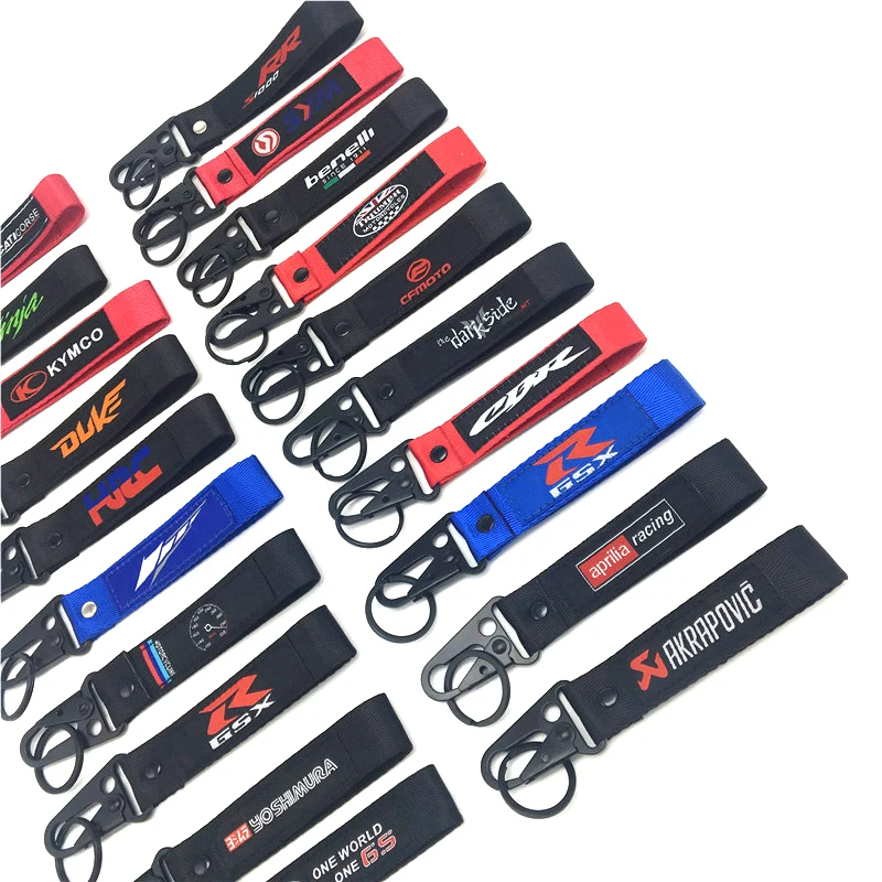 

Motorcycle Embroidery Key Holder Chain Collection Keychain For Ducati Honda Yamaha KTM Kawasaki Badge Keyring