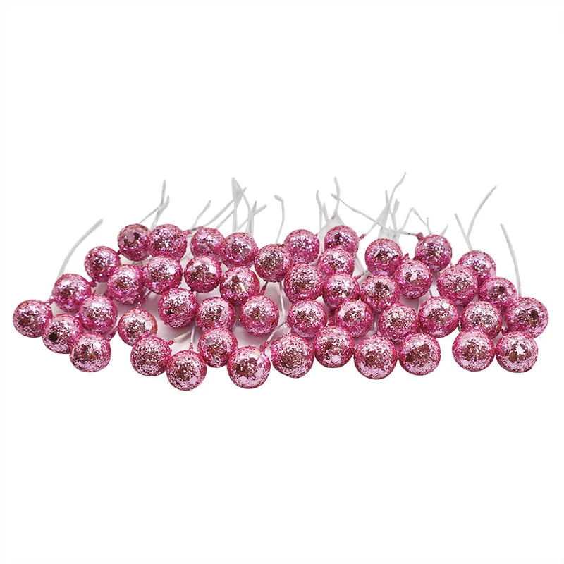 Розовый Гибридный цветок вишня тычинки ягоды ручной работы искусственный цветок DIY ВЕНОК для украшения торта/ремесла/нейлон цветок DIY подарок