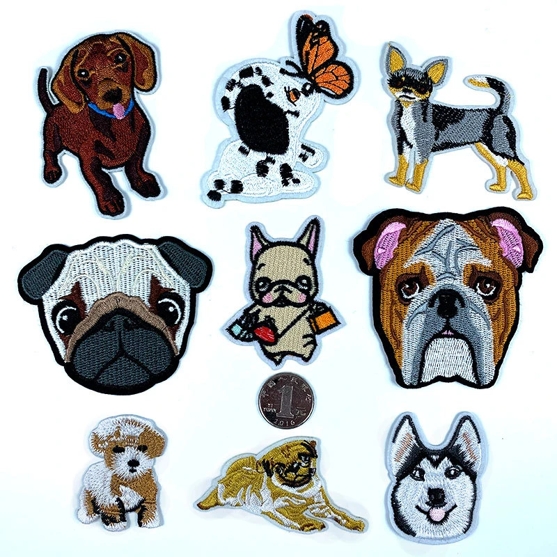 アニメ犬パッチ刺繍バッジアップリケ動物パッチかわいい安い刺繍アイアンで漫画パッチ服ステッカー Patches Aliexpress