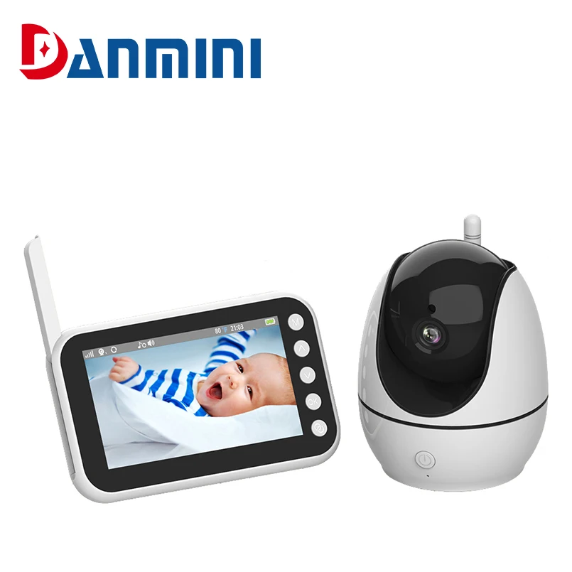 DANMINI-Monitor de bebé ABM200, pantalla LCD HD de 4,5 pulgadas con cámara, Radio electrónica para niñera, vídeo, monitoreo de temperatura, lloro para bebés