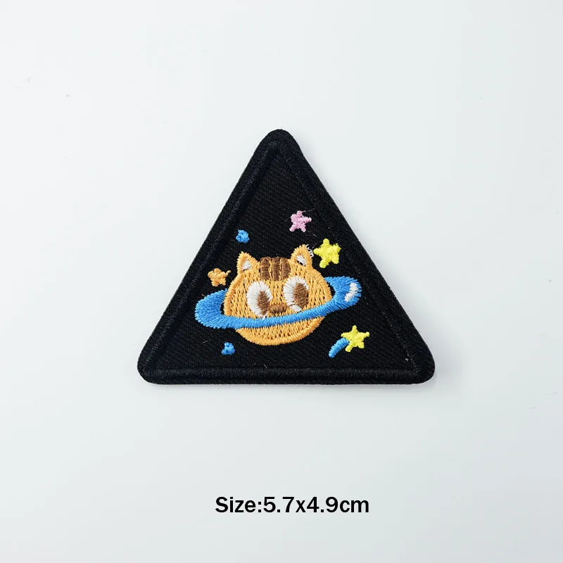 21 Astronaut Rocket Small Pet Embroidered Iron on Patches for Clothing DIY Stripes Clothes Patchwork Sticker Custom Applique - Цвет: 21