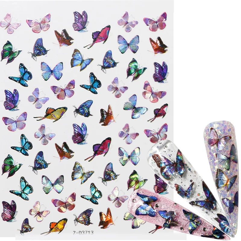 

1pcs Butterfly Nail art Stickers Spring Theme Colorful Sliders for nails Self-Ashesive Sliders Nail Decals Manicure Accessories