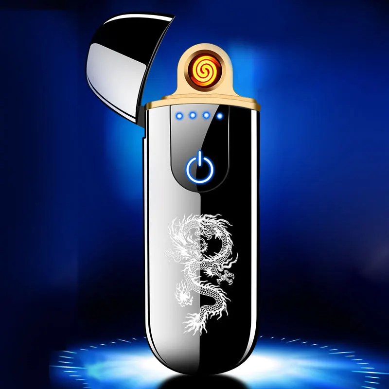 

Fingerprint Induction Electronic Lighter Rechargeable Customized Personality USB Cigarette Lighter Cool Waterproof Fire Starter