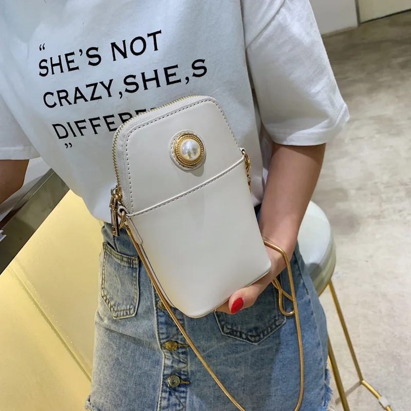 

JIULIN 2019 new fashion mobile phone bag chic Mori small fresh one shoulder slanted bag wet chain bag