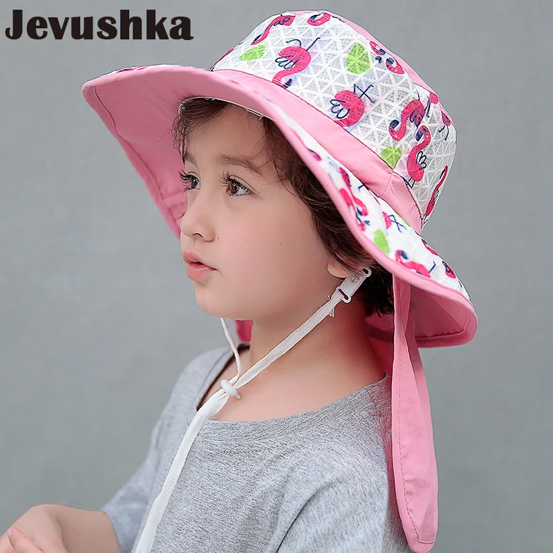 Sombrero de Safari UV para bebé, gorra para el sol, Panamá, Unisex, para playa, con solapa para el cuello dibujos animados _ - AliExpress Mobile