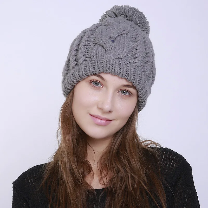 

New Style Entirely Handmade Weaving Chunky Yarn Solid Color 8-Word Linen Flower Color Knitted Hat Winter Men's Women's Yarn Ball