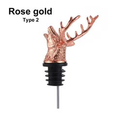 Wildlife Wine Pourer Bottle Stopper - Unique Bar Tool and Wedding Party Accessory (Type 2 rose gold)