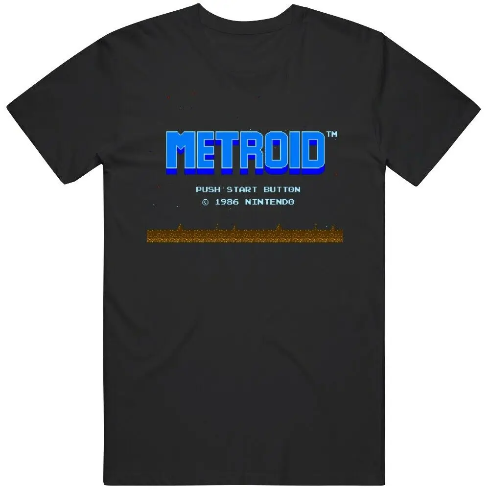Классическая Ретро-футболка для видеоигр Fan Metroid с начальным экраном | Мужская