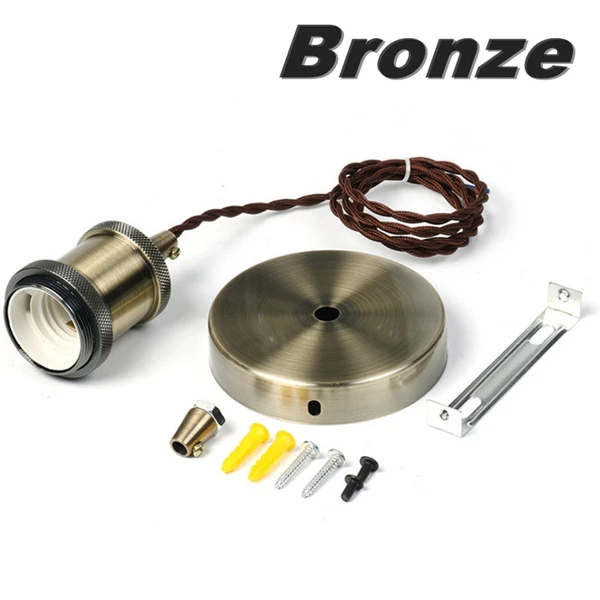 6 Colors Retro Aluminum E27/E26 Lamp Base Pendant light E27 Bulb base Light Socket Industrial Fittings lamp holder Fixture - Цвет: Bronze