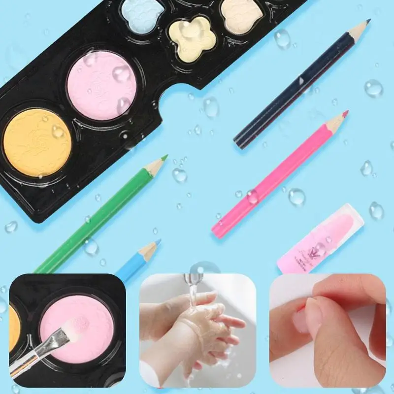  Girls Lighting Painting Board Makeup Box Toy Multi-function Portable Safety Beauty Pretend Play Chi