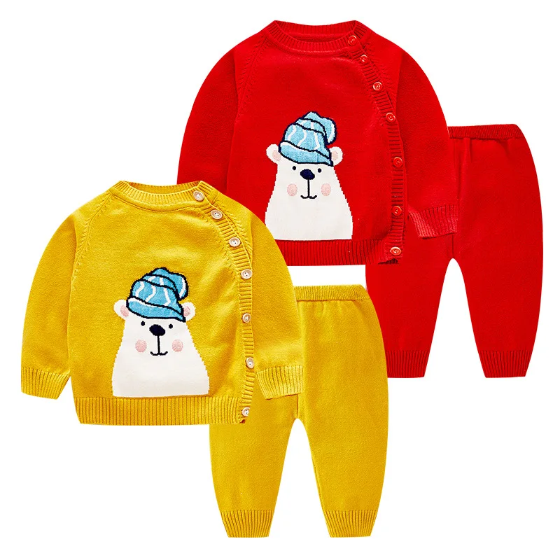 

Lovely Cartoon Cotton Pullover Newborn Baby Sweaters Knitting Infant Baby Sets New Autumn Warm Baby Clothes Outwear Z625