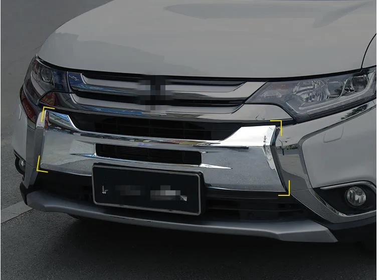 Для Mitsubishi Outlander 2013- ABS хромированное волокно передняя решетка крышка отделка украшения авто внешние аксессуары 1 шт
