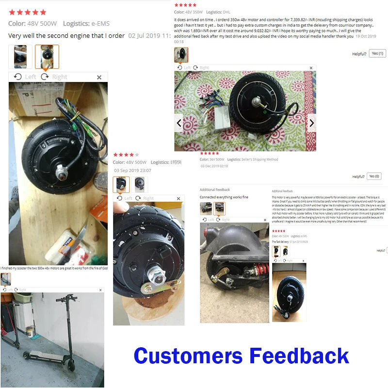 Details about   24V 350W Metal Wheel Brushless Hub Motor Kit 8in Electric Scooter Conversion Kit 