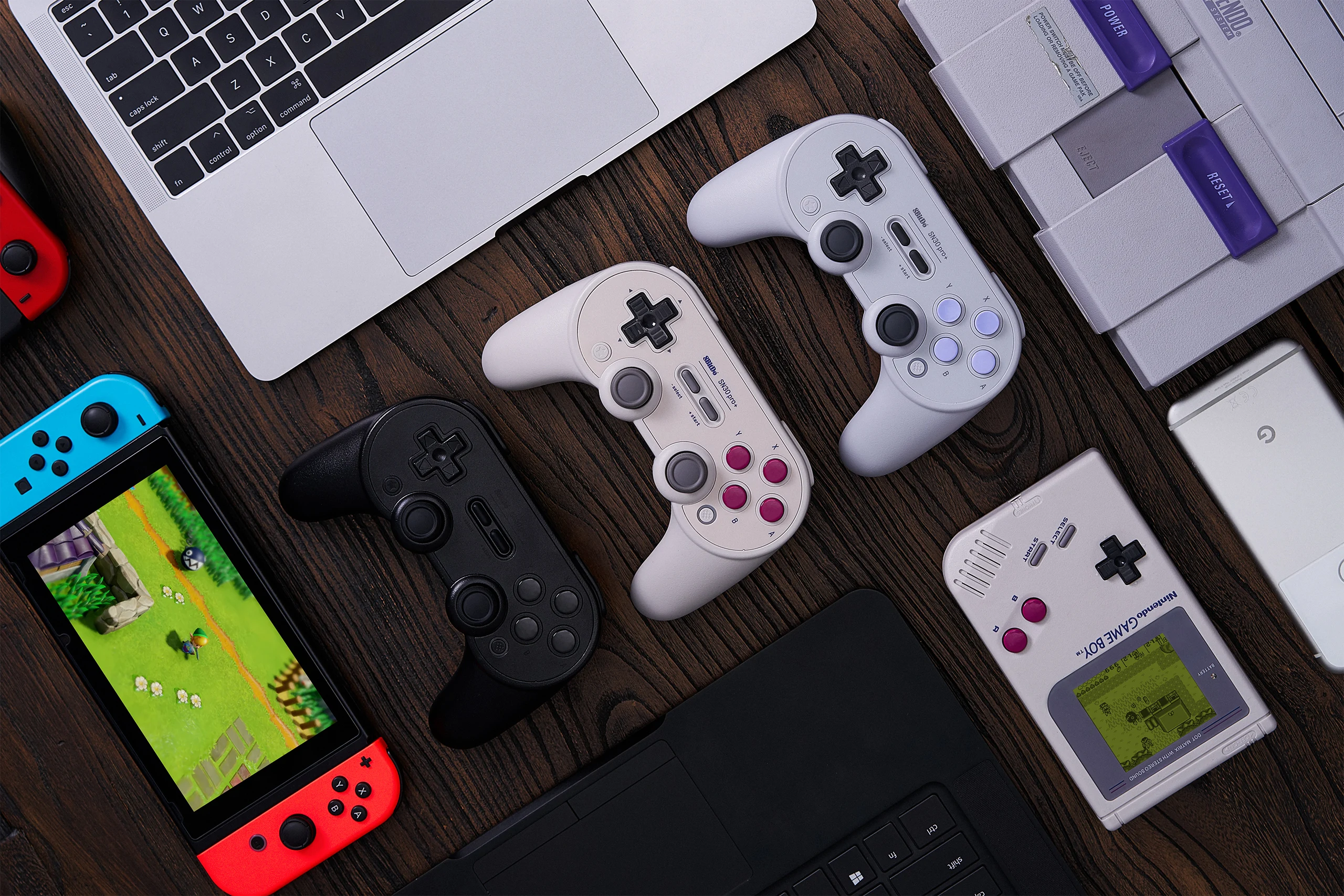 SN30  ÷  8BitDo SN30  +   е Ʈѷ,  ȵ̵ os ٵ ġ  ̽ƽ 
