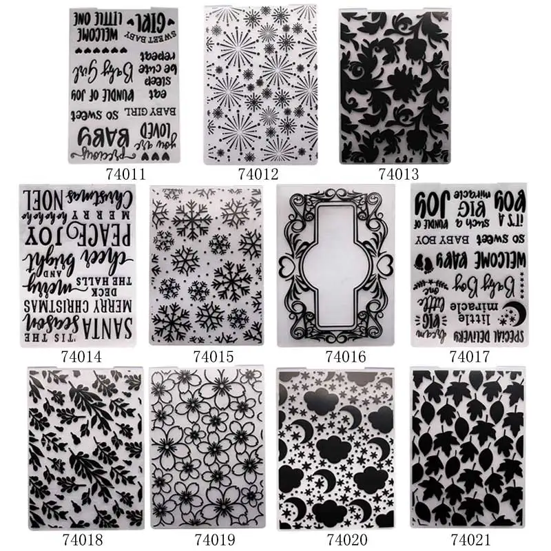 

11style 1Pcs Floral Embossing Folder Stencils Template Embossing Plastic Paper Cards Making DIY Photo Album Template Craft Card