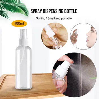 

4pc Liquid Spray Bottle Transparent Empty Spray Bottles 100ml Plastic Reusable for Travel Office Safe Cosmetic Containers #LR2