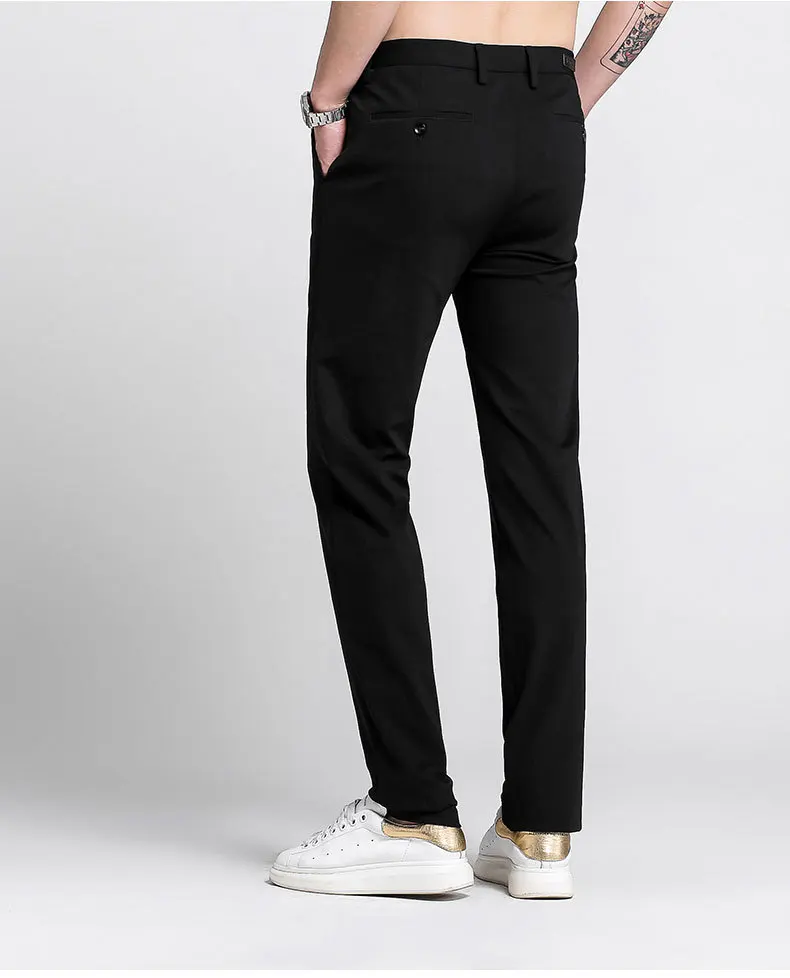 Wholesale Summer Book-Business Casual Pants Men's Knitted Elasticity Men's Trousers Going to Work Workwear Medium Waist Slim Fit
