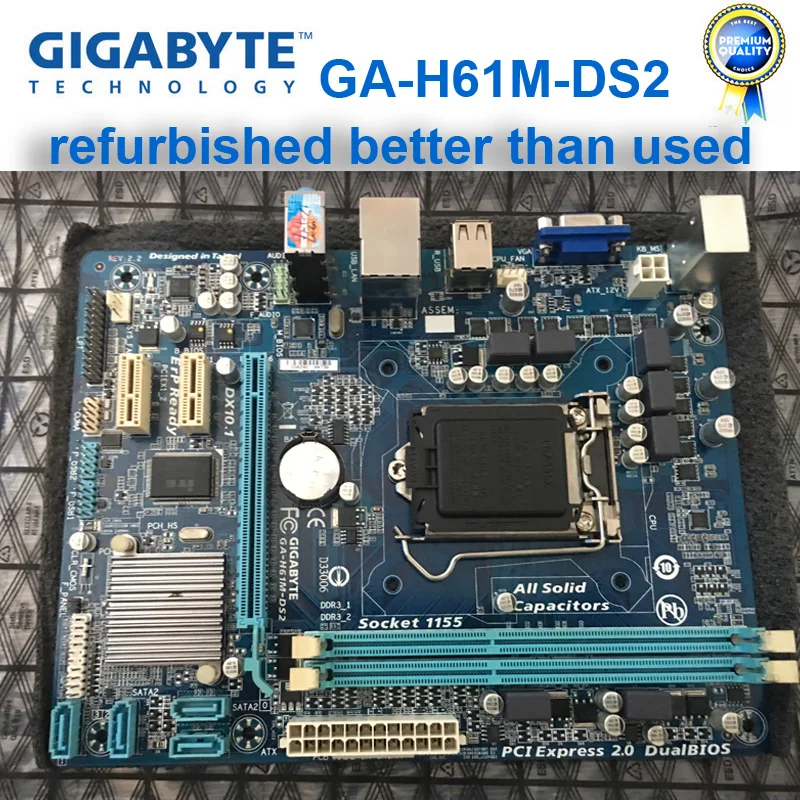 GIGABYTE GA-H61M-DS2 настольная материнская плата H61 Socket LGA 1155 i3 i5 i7 DDR3 16G uATX UEFI биос H61M-DS2 Восстановленный