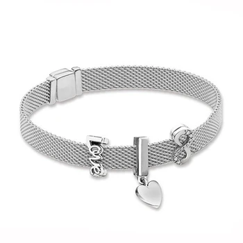 

NEW 100% 925 Sterling Silver Reflexions Bracelet Set Fashion Love Elegant Fit European Girl DIY Original Charm Bead Jewelry Gift