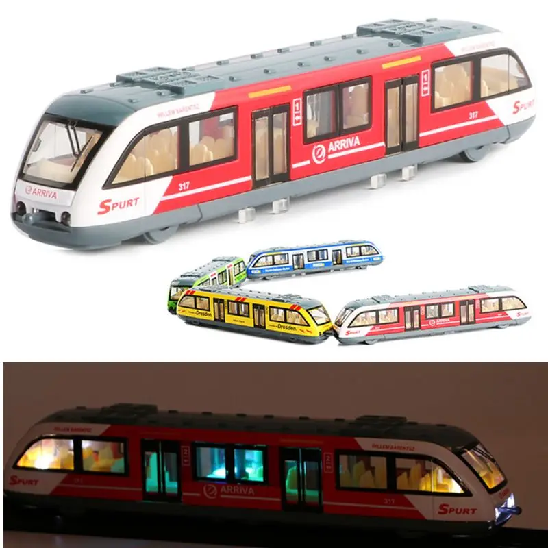 Ensemble de train pour enfants en bois cadeau de jouet de train de train de m/étro mod/èle de train de simulation de train /électrique jaune