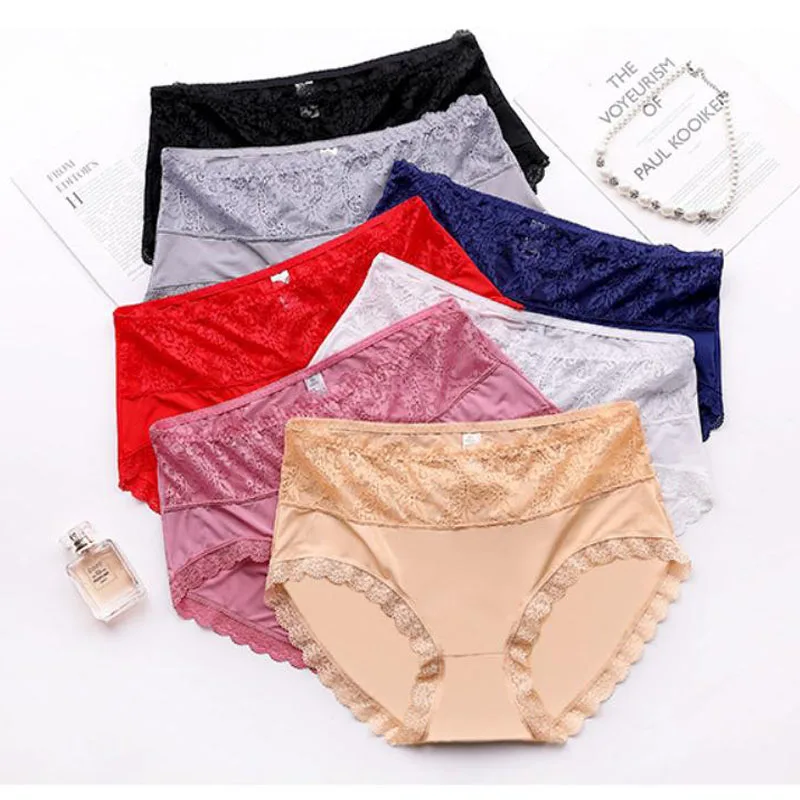 BS27 3pcs/ Lot 150KG Sexy Woman Lingerie 5XL Panties Solid Color