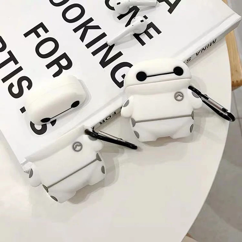 Baymax для airpods чехол силиконовая защита для airpod чехол милый 2 для apple bluetooth чехлы для наушников Аксессуары для наушников