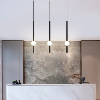 

Modern LED Long Tube Pendant Lights For Dining Room Bedroom Kitchen Bar Hanging Lamp Nordic Deco Bedside Pendant Lamp AC