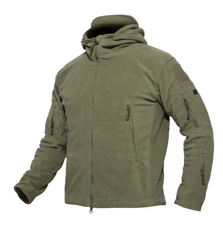 Army green Зимняя тактическая утолщенная флисовая армейская куртка для мужчин, теплая полярная Военная армейская куртка в стиле пэчворк с несколькими карманами, мужская верхняя одежда, пальто S-5XL - Цвет: Army green