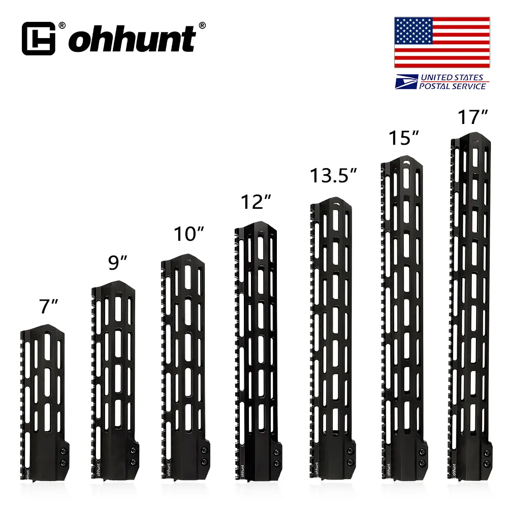 Ohhunt 7 &quot9&quot 10 &quot12&quot 13 5 &quot15&quot 17 &quotAR15 Free Float M-LOK Handguard Picatinny Rail Slim Style стальная