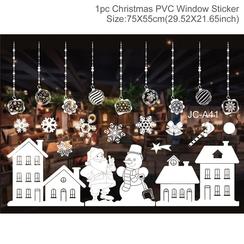 Xmas Sticker 12 Настенные рождественские наклейки на окно, рождественские украшения для дома, рождественские украшения, рождественские с новым годом - Цвет: Xmas Sticker 12