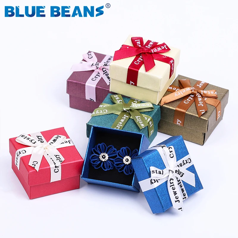 

2020 jewelry organizer Bow box Engagement Ring For Earrings Necklace Bracelet Display Gift Box Holder red white navy wholesale