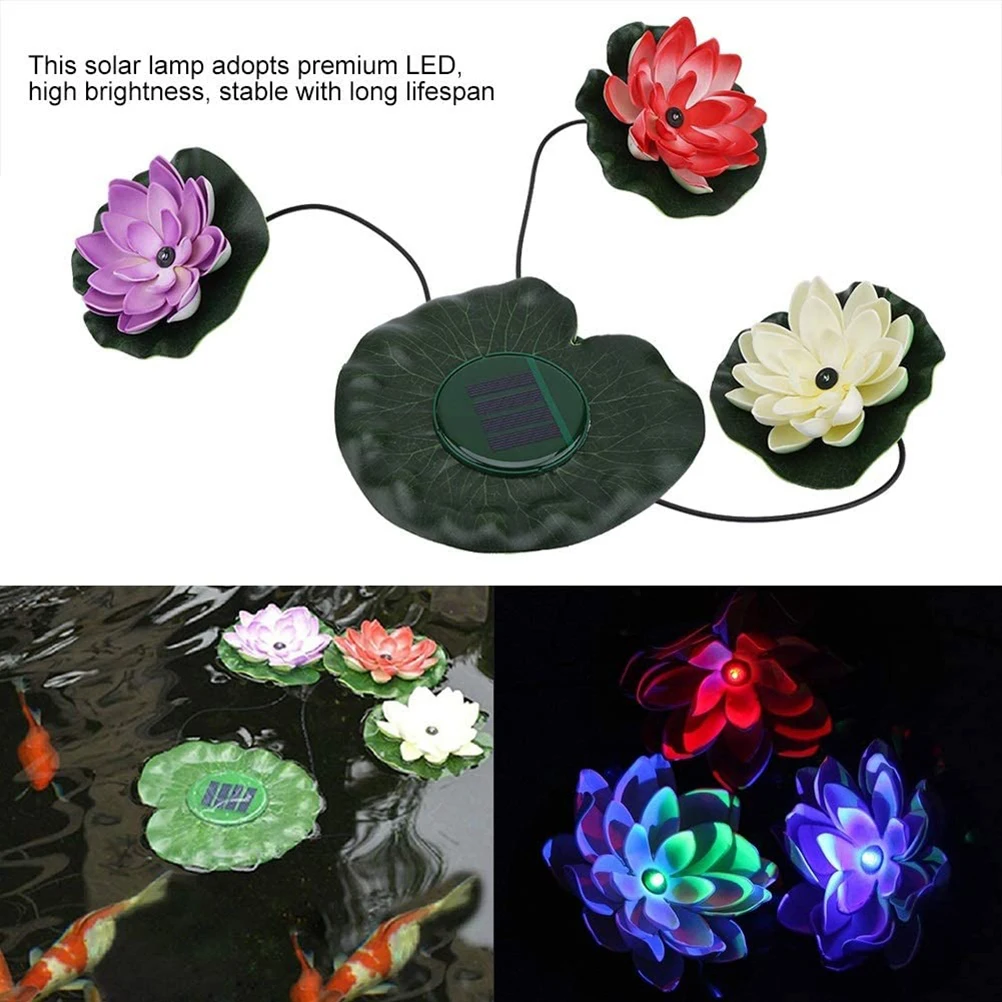 

3 LED Lotus Light Gardens LED Solar Light Outdoor Decorative Floating Lotus Flower Solar Light For Garden Pool Decor Night Light