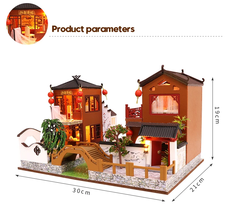 CUTEBEE DIY Dollhouse Wooden doll Houses Miniature Doll House Furniture Kit Casa Music Led Toys for Children Birthday Gift L902