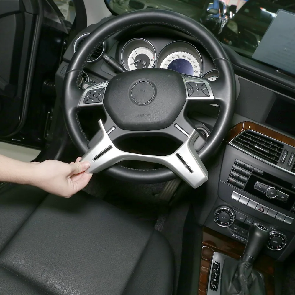 Для Benz C Class W204 C180 C200 2011-2013 мл 2012- E Класс- GL 2013- Автомобильный руль декоративная рамка отделка
