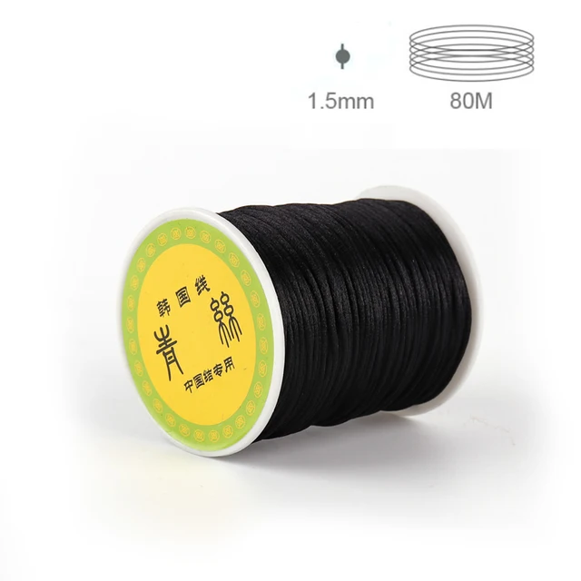 TYRY.HU 80 meter Baby Chewable Necklace Accessories 1.5mm Satin Silk Nylon Cord for Silicone Teething Pacifier Chain DIY Tools 80m blake 1.5mm