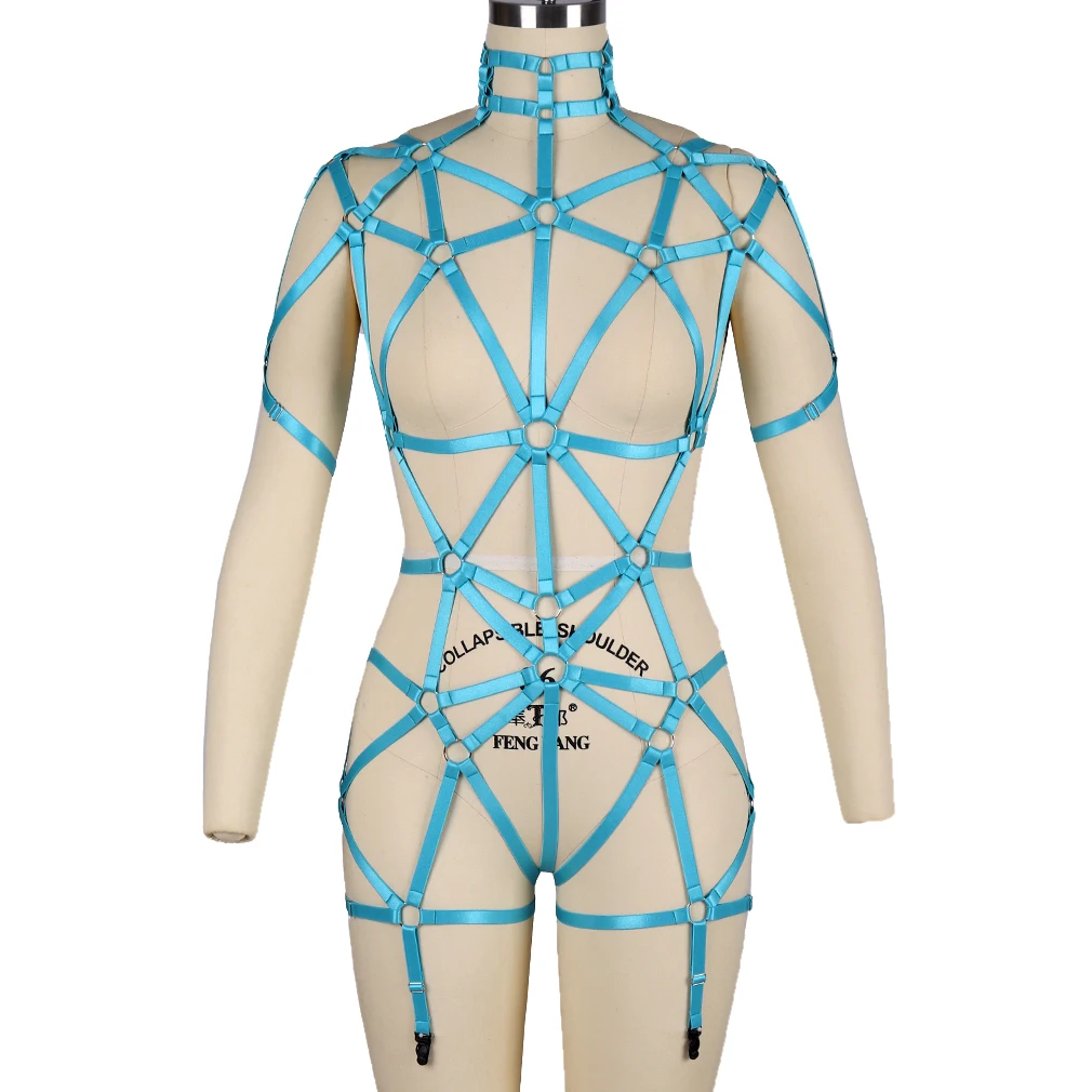 Elastic Dance Party Women Lingerie Set Sexy Lingerie Underwear Women's Body Harness Breast Punk Gothic Leg Garter Belts