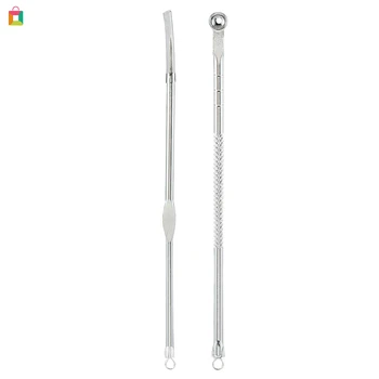 

BeautyBigBang 2-piece double-sided blackhead removal tool set for facial acne acne Comedone needle extractor