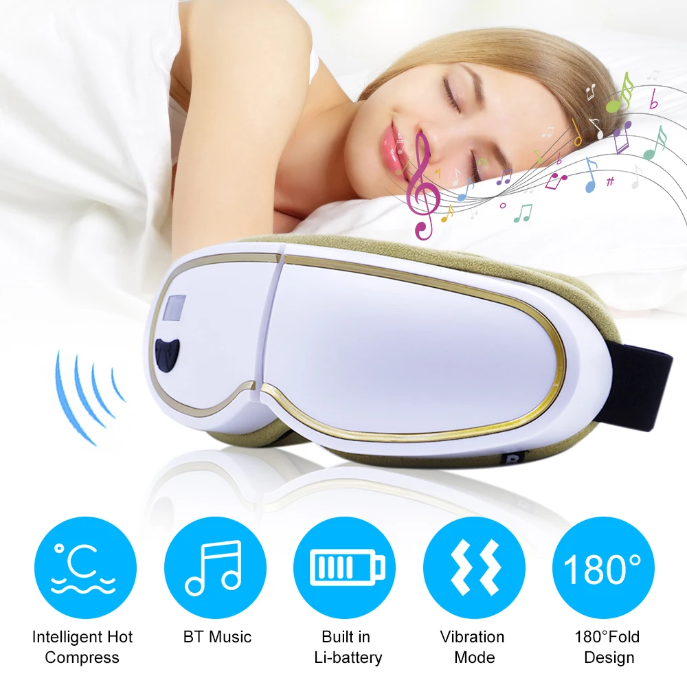 Air Pressure Eye Care Massager With Hot Compress Rechargeable Electric Vibration Therapy Eye Fatigue Pulse Relief Restore Vision