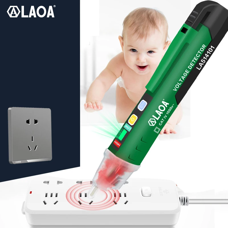 LAOA Voltage Meter Induction Probe Pen Detectors Smart Non-Contact Electric Sensor Tester Pen 90-1000V Current Electrician Tool — view 3