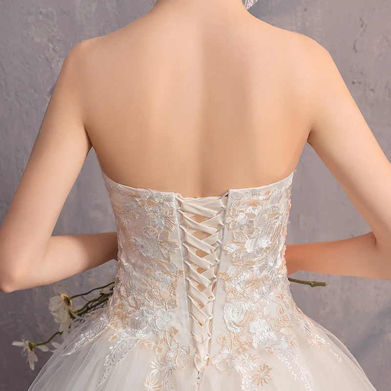 Сексуальные иллюзии Свадебные платья без бретелек бальное платье кружева вверх Вышивка Тюль вечерние свадебные платья для халат атласный De Mariee