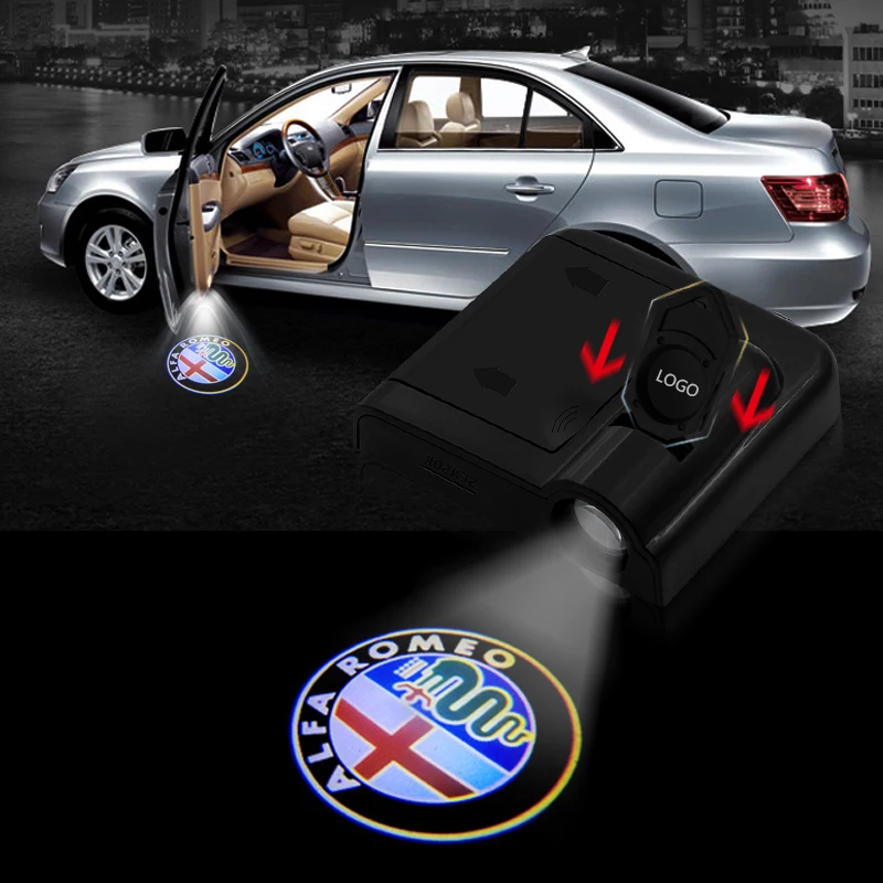 

1pcs wireless Led car door welcome Laser projector Logo ghost shadow lights For Alfa Romeo 159 147 156 giulietta 147 car styling
